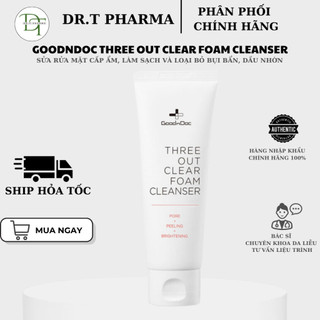 (TEM CÔNG TY) Sữa Rửa Mặt Dưỡng Sáng Cho Da GoodnDoc Three Out Clear Foam Cleanser 125ml