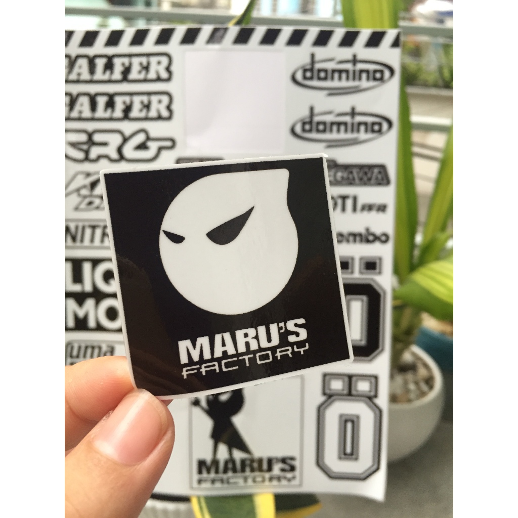 Nguyên tờ Marus 24 logo trắng đen racing dán xe, điện thoại, laptop, nón bảo hiểm. Decal cao cấp chống nước