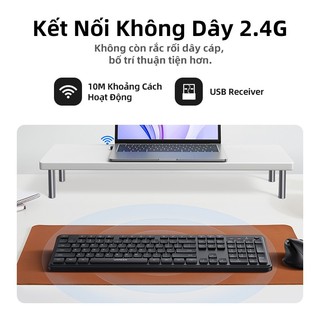 Bàn phím trượt không dây UGREEN 2.4G Thiết kế tiện dụng Hộp số 10M 104 phím Nút tắt tiếng có thể gập lại