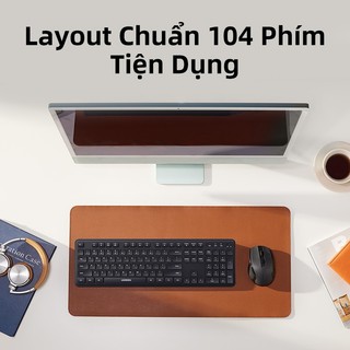 Bàn phím trượt không dây UGREEN 2.4G Thiết kế tiện dụng Hộp số 10M 104 phím Nút tắt tiếng có thể gập lại