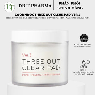 [HÀNG CÔNG TY] Bông tẩy tế bào chết giúp giảm mụn, sáng da GoodnDoc Toner Pad Three Out Clear Pad Ver.3 (60 Miếng)
