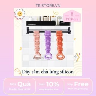 Dây tắm chà lưng silicon 2 mặt dụng cụ vệ sinh tẩy da chết cơ thể