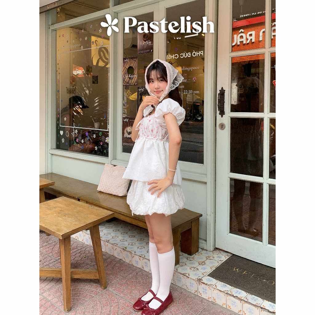 [DEAL MỞ BÁN] Áo babydoll bí - hoa nhí tay phồng vải xốp hoa - Pastelish