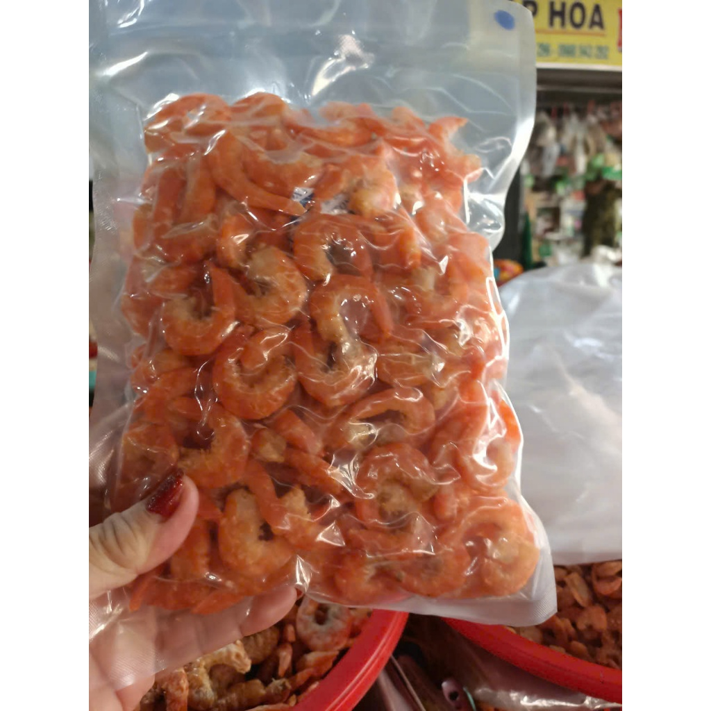 Tôm Khô Size Lớn 500g – Nguyên Con, Vị Đậm, Gói Hút Chân Không