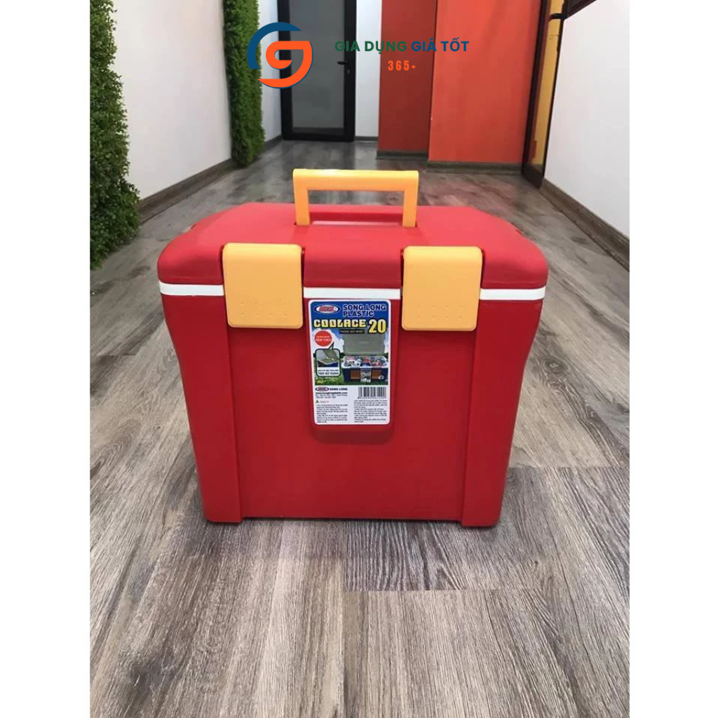 Thùng đựng nước đá giữ nhiệt Song Long 20L có quai xách và dây đeo - dùng picnic, cắm trại, câu cá