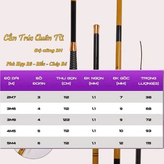 Cần Câu Đài Trúc Quân Tử 3h Chuyên Rô Riếc Chép Bé Đánh Cảm Giác