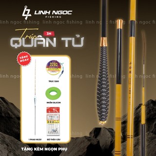 Cần Câu Đài Trúc Quân Tử 3h Chuyên Rô Riếc Chép Bé Đánh Cảm Giác