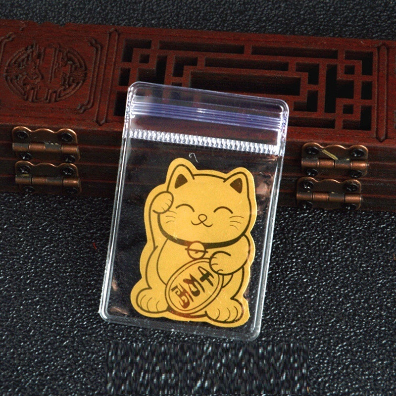 Miếng dán mèo thần tài thu hút tài lộc may mắn - Sticker mèo thần tài dán sau điện thoại