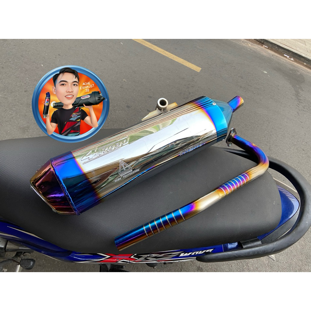 Pô 4Road VN Xi Màu Titian + Cổ Inox Xi Màu Titian Vario Click AB Vision ...