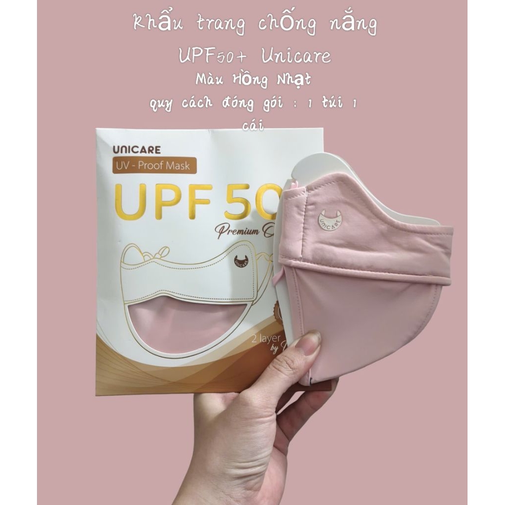 (Set1/5c)Khẩu Trang Chống Nắng Unicare 🌞 UPF50+-UV Proofmask- 5 màu
