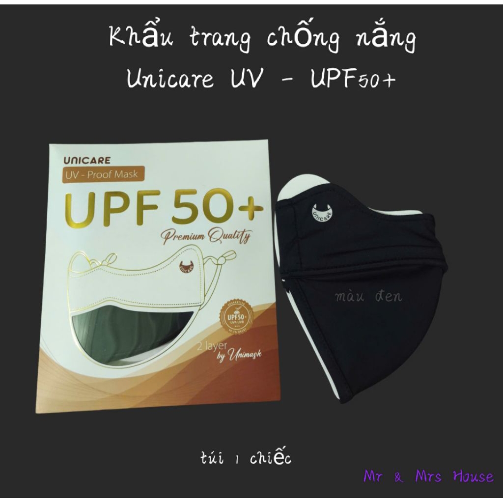 (Set1/5c)Khẩu Trang Chống Nắng Unicare 🌞 UPF50+-UV Proofmask- 5 màu