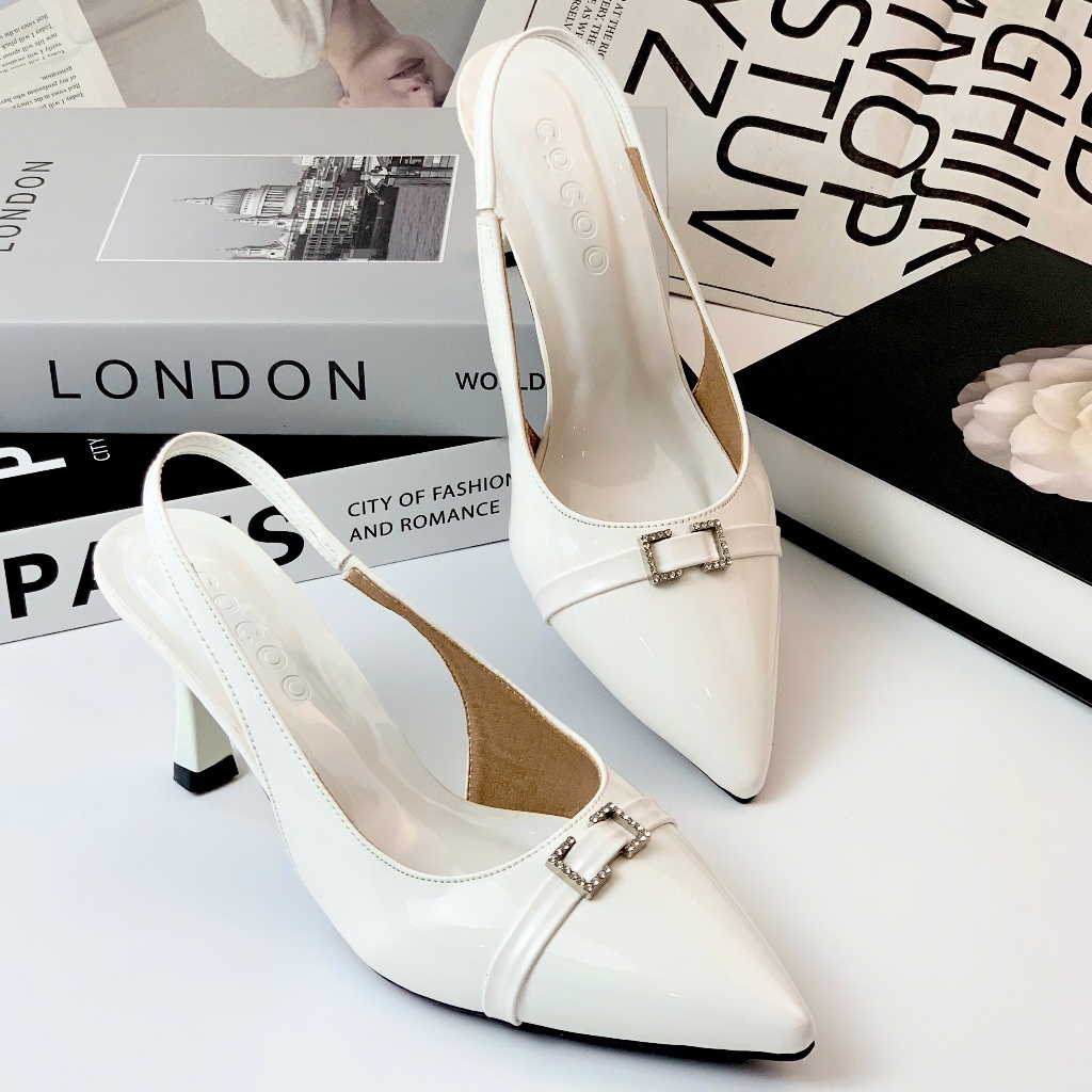 Giày slingback da xịn thật Cocoo mã CC02T 7cm - Giày da nữ