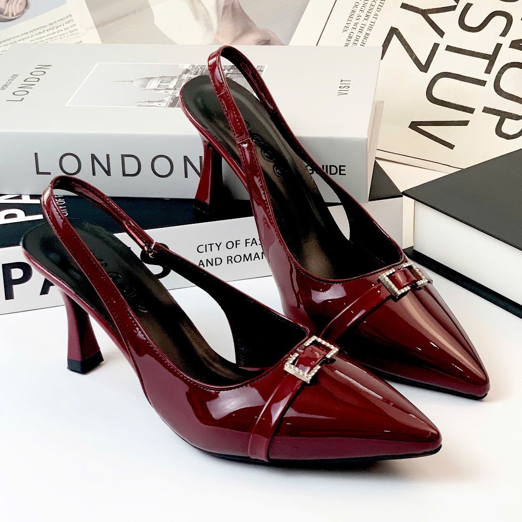 Giày slingback da xịn thật Cocoo mã CC02T 7cm - Giày da nữ