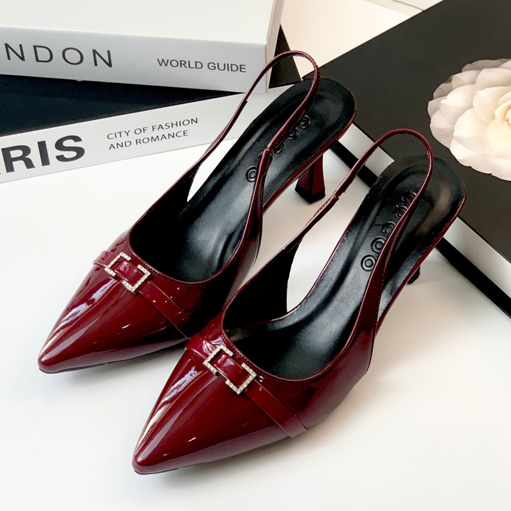 Giày slingback da xịn thật Cocoo mã CC02T 7cm - Giày da nữ