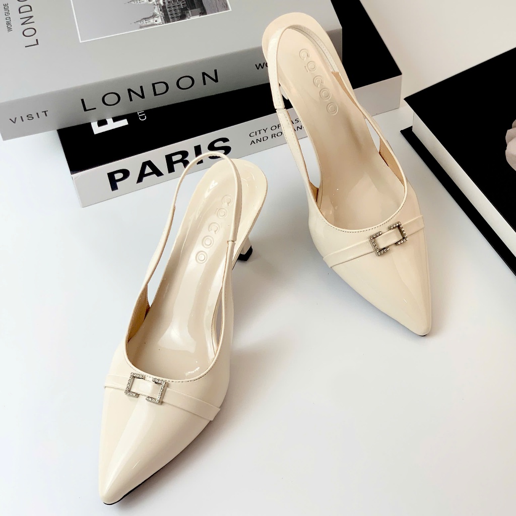 Giày slingback da xịn thật Cocoo mã CC02T 7cm - Giày da nữ