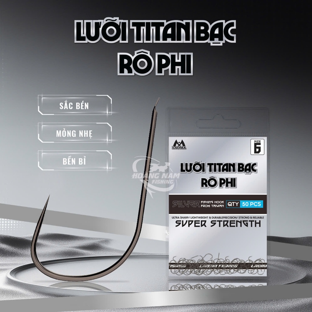 LƯỠI CÂU RÔ PHI TITAN BẠC