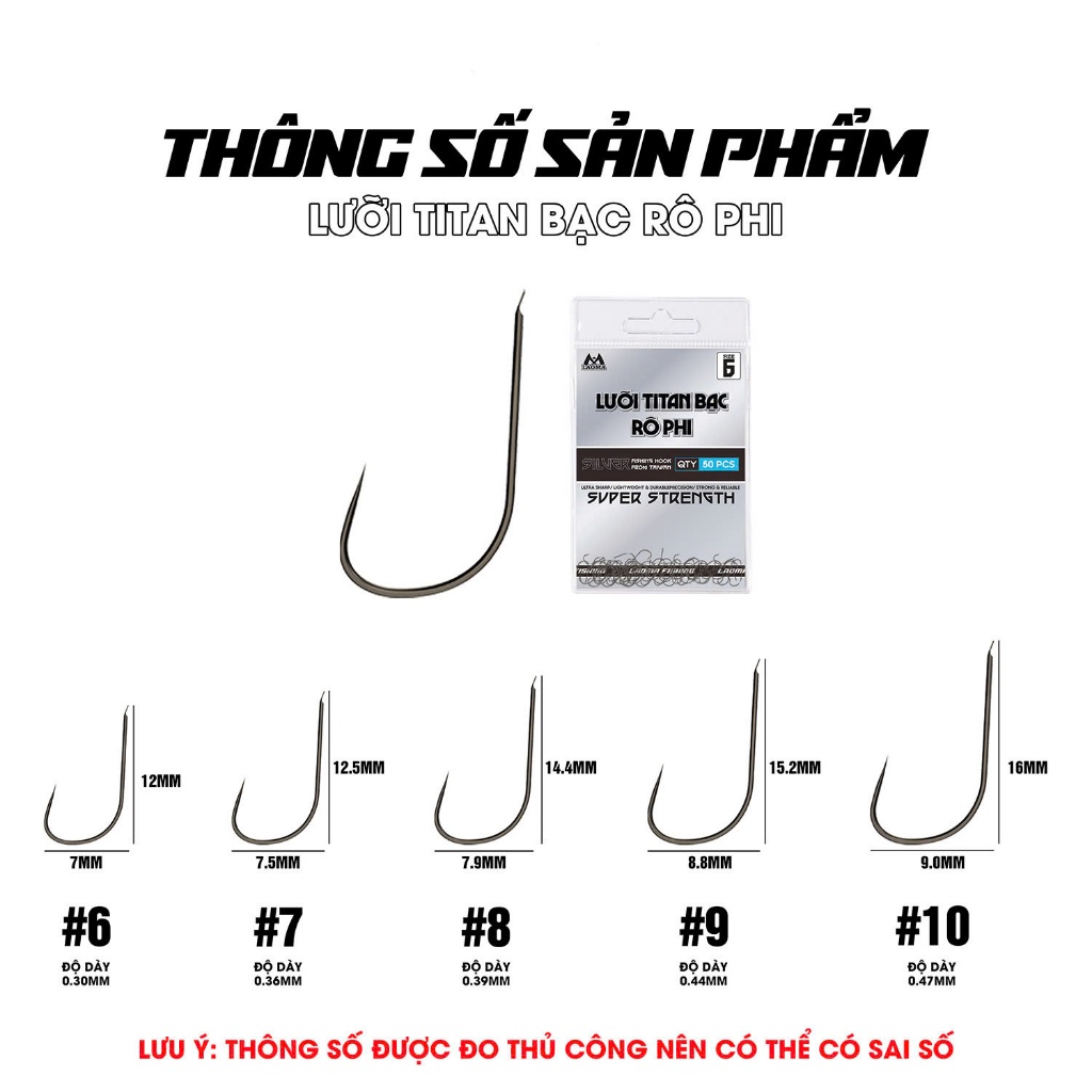 LƯỠI CÂU RÔ PHI TITAN BẠC
