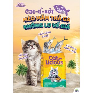 Thức ăn mèo trưởng thành CATLICIOUS vị Cá Biển - Gói 1KG Pet Kool