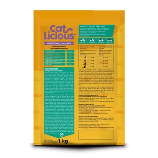 Thức ăn mèo trưởng thành CATLICIOUS vị Cá Biển - Gói 1KG Pet Kool