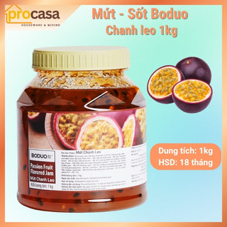 1kg - Mứt Chanh Leo Boduo – Dạng Sệt Đậm Đặc – Chuyên Dùng Cho Trà Trái Cây, Đá Xay, Soda
