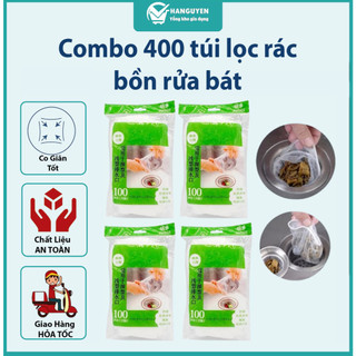 Combo 400 túi lọc rác bồn rửa bát, túi lưới chậu rửa bát tiện dụng