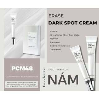 [HÀNG CÔNG TY] Kem dưỡng trắng da làm mờ các vết nám Goodndoc Erase Dark Spot Cream (20ml x 2 Tuýp )
