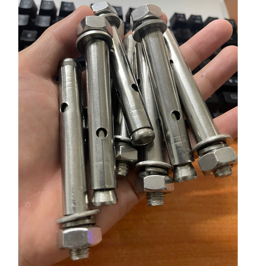 Tắc kê inox, bu lông nở inox 304 size dài 10cm x đường kính 1cm ...