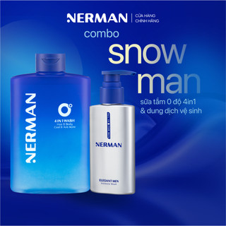 Combo Fresh Man Nerman -Sữa tắm gội lạnh 4IN1 330ml & Dung dịch vệ sinh cho nam 100ml & Xịt khử mùi toàn thân 100ml