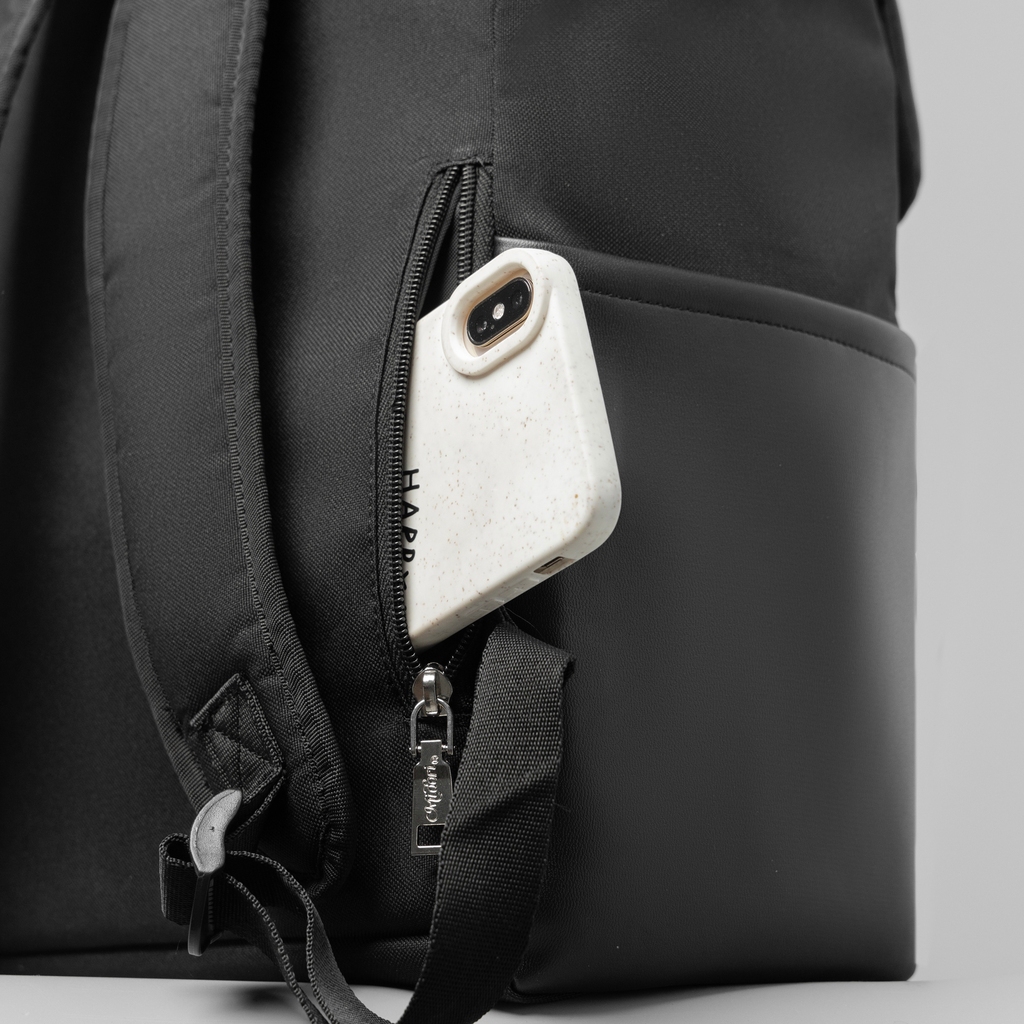 Balo Đi Học Đi Làm PAIX Nam Nữ Cặp Đựng Laptop Vải Phối Da PU Du Lịch | MIDORI BAG COLLECTION