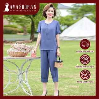 Bộ Đồ Ngắn Tay Cotton Mềm Mát Cho Mẹ AB77