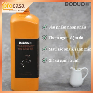 2 lít - Siro Đường Đen Boduo - chuẩn vị truyền thống - siro nguyên liệu pha chế chính hãng