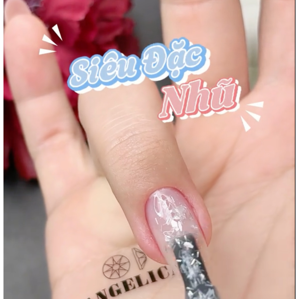 Gel Biab Nhũ Hồng Đục Tự Nhiên ANGELICA Chính Hãng Chai 20g - Gel Biad Cao Cấp Nail ANG-QBPG