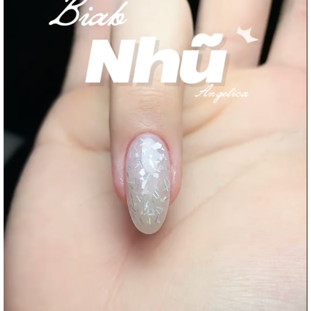 Gel Biab Nhũ Hồng Đục Tự Nhiên ANGELICA Chính Hãng Chai 20g - Gel Biad Cao Cấp Nail ANG-QBPG