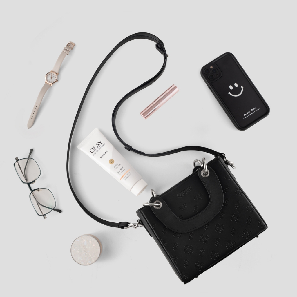 Túi Xách Da PU Nam Nữ LADY Đeo Chéo Trượt Nước Đi Tiệc Monogram Dập Chìm Cao Cấp Chính Hãng M STUDIO