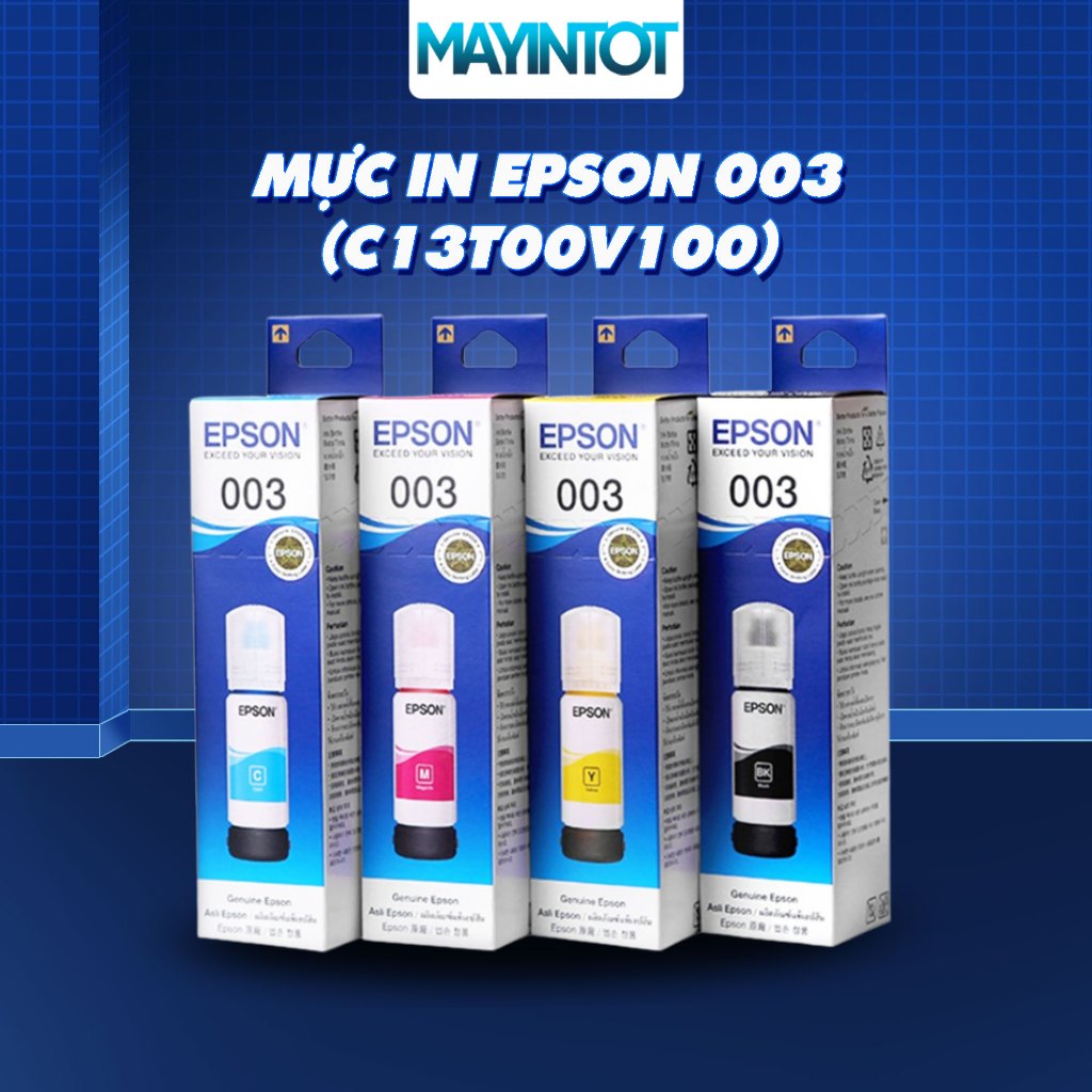 Mực In Ep son 003 (C13T00V100) - Dùng Cho Máy Epson L1110, L3110, L3150, L1210, L3210, L1250, L3250 - Mực Chính Hãng