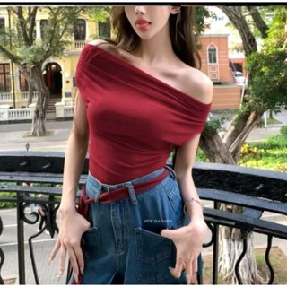 Áo Trễ Vai Mặc Nhiều Kiểu Kèm Dây Nữ Chất Tăm Lạnh Co Giãn