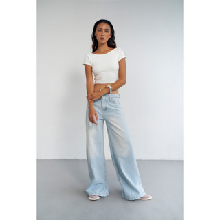 THEKIM Quần jeans dài ống loe to , quần jeans ống loe to rộng dáng dài J320