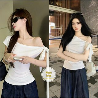 Áo Trễ Vai Mặc Nhiều Kiểu Kèm Dây Nữ Chất Tăm Lạnh Co Giãn