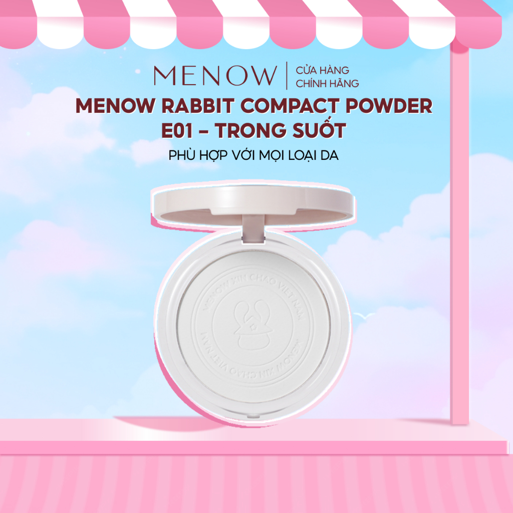 Combo Phấn phủ Rabbit Compact Powder + Bút Kẻ Mắt MENOW SUDDENLY HEART LIQUID EYELINER 0.6ml