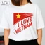Áo thun unisex form rộng in I LOVE VIETNAM và cờ đỏ sao vàng áo phông đẹp nam nữ yêu nước NOK-NS065