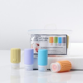 Bộ 4 chai lọ chiết mỹ phẩm MIA The Travel Star C00-416 Silicone Travel Bottle Set 60ml Nắp vặn chống rỉ Du lịch tiện lợi