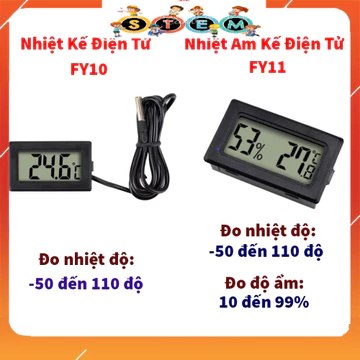 [Stem A-Z][G25] Nhiệt Kế Điện Tử Có Đầu Dò Nhiệt Độ, Nhiệt Ẩm Kế Điện Tử Đo Nhiệt Độ Và Độ Ẩm (Có Sẵn Pin)