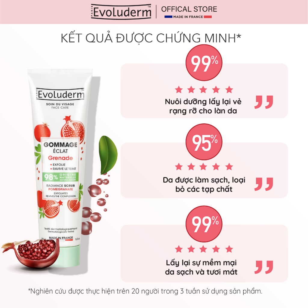 COMBO Xịt khoáng Evoluderm 150ml và Tẩy tế bào chết hương Lựu cho da mặt Evoluderm 150ml