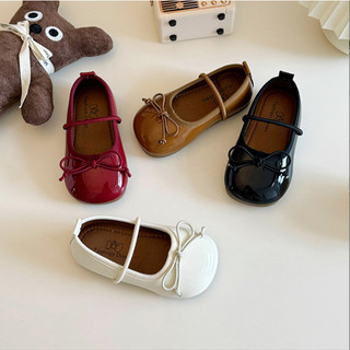 Giày Búp Bê MarryJane Da Bóng Đính Nơ Quai Chun Phong Cách Basic Hàn Quốc K232