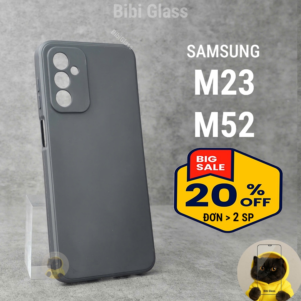 Ốp lưng Samsung M23, M52 nhựa tpu đen dẻo chống va đập bảo vệ cam điện thoại bibi