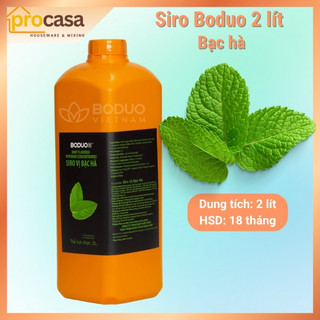 2 lít - Siro Bạc Hà Boduo – Hương Bạc Hà Tự Nhiên – Pha Soda, Đá Xay, Mojito Chuẩn Vị - Nguyên liệu pha chế chính hãng