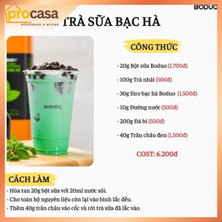 2 lít - Siro Bạc Hà Boduo – Hương Bạc Hà Tự Nhiên – Pha Soda, Đá Xay, Mojito Chuẩn Vị - Nguyên liệu pha chế chính hãng