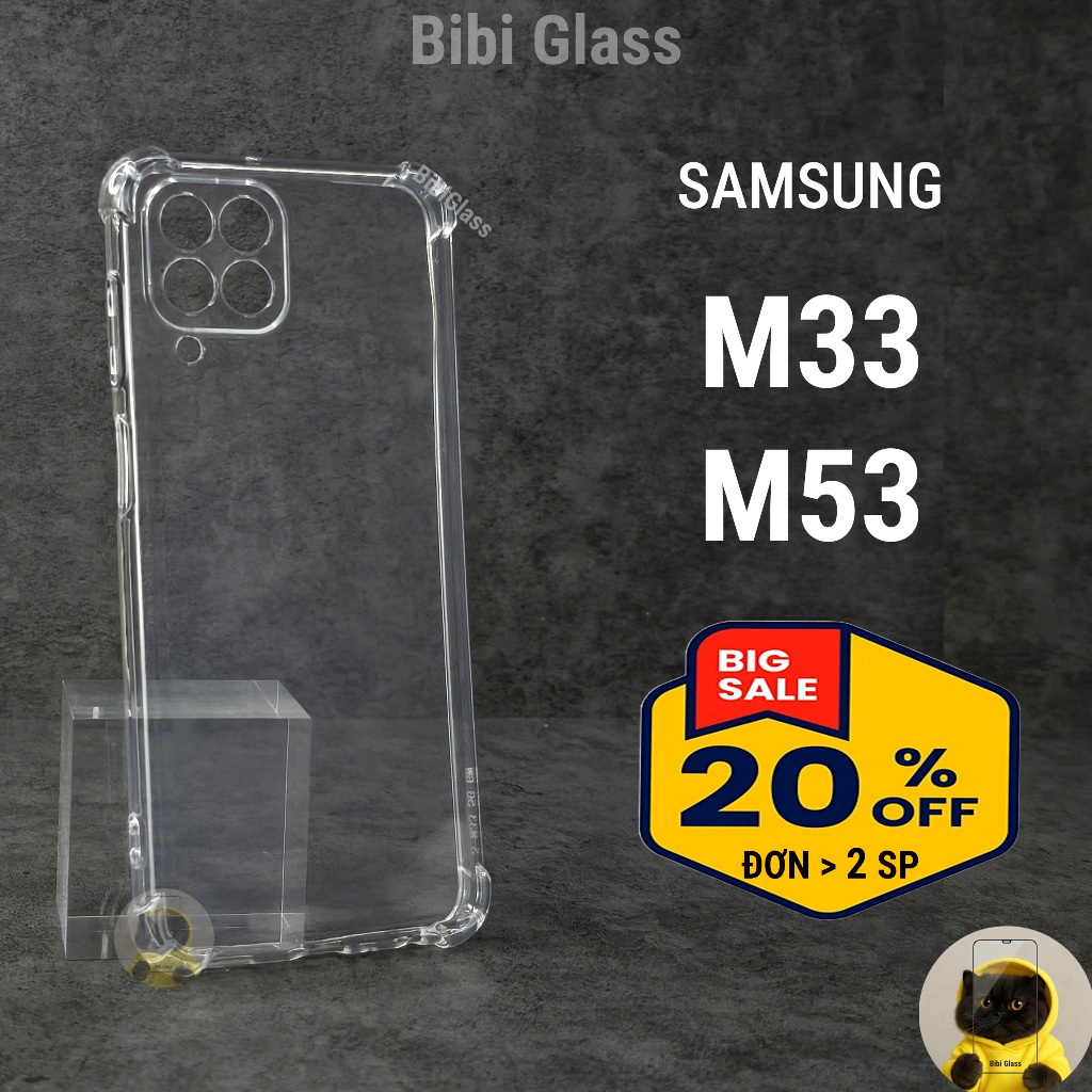 Ốp lưng Samsung M33, M53 5G dẻo trong suốt silicon chống sốc bảo vệ cam Vỏ bao điện thoại ss bibi