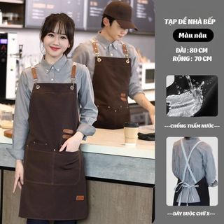 Tạp Dề cao cấp ECO cho nhân viên pha chế , Tạp dề nhà bếp vải canvas đa năng chống thấm nước, chống bụi và chống dầu