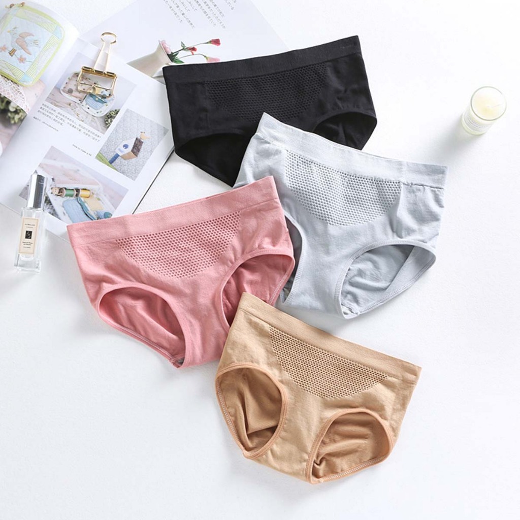 COMBO 4 Quần lót nữ cotton phới lưới thoáng khí mát mẻ cạp cao tôn dáng gợi cảm quyến rũ LANIXA L011